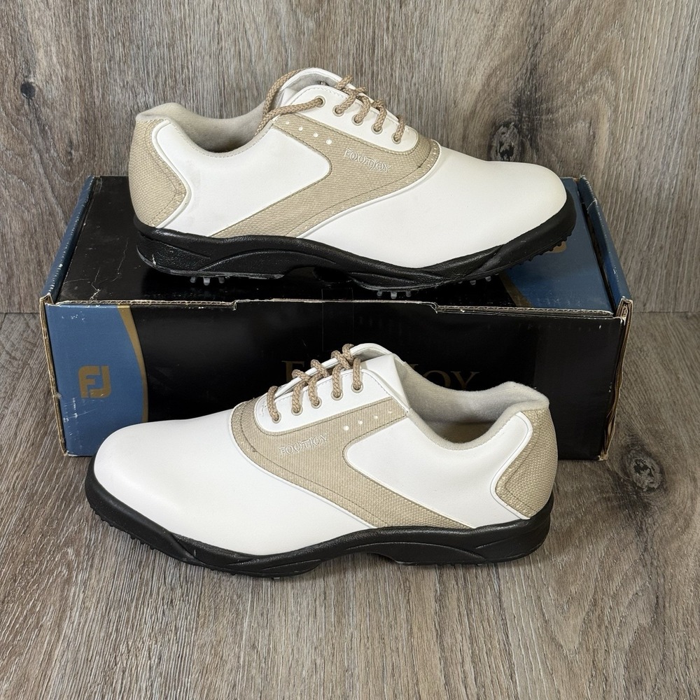 FootJoy GreenJoys 48401 Synthetic Leather Women's Golf Shoes White Sz 10 M